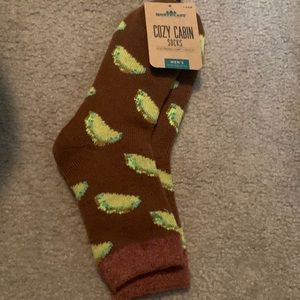 Northeast cozy cabin socks with tacos